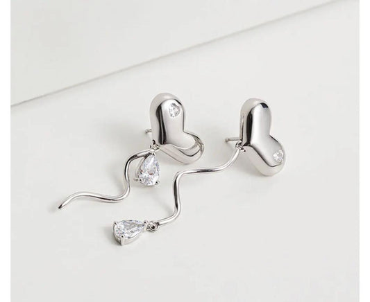 Soul Mate Silver Drop Earrings