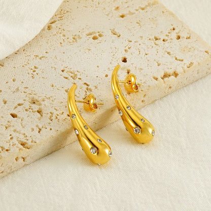 Molten Drip Gold Earrings