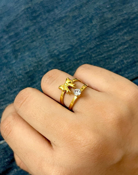 Bow Glow Adjustable Ring