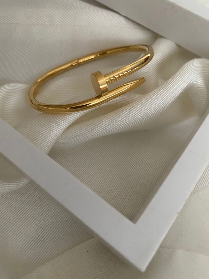Golden Nail Thin Wrist Bracelet