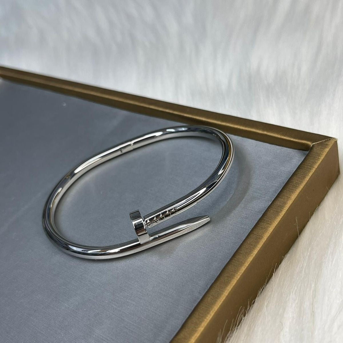 Men's Nail Bracelet- Silver