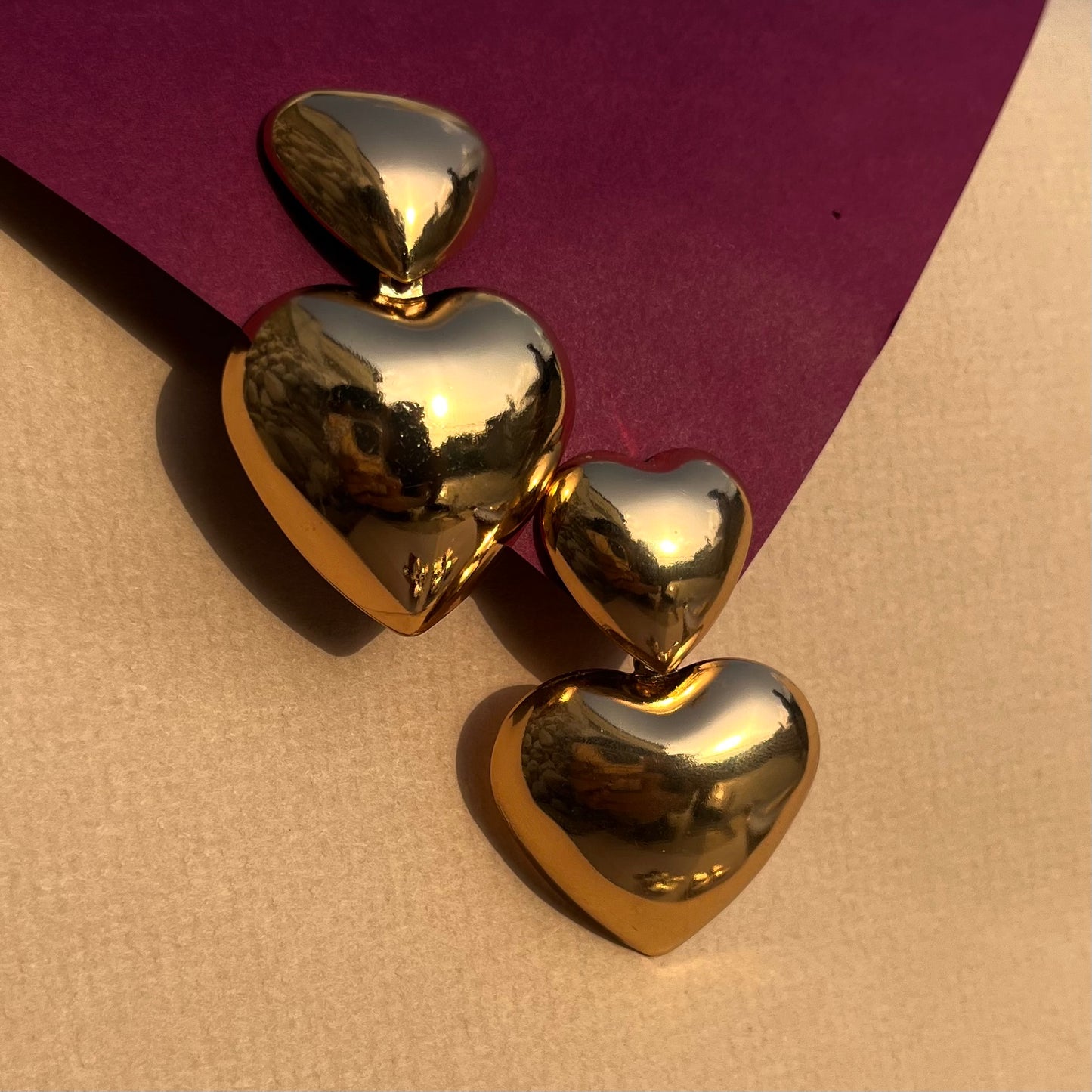 Heart Of Gold - Statement Studs