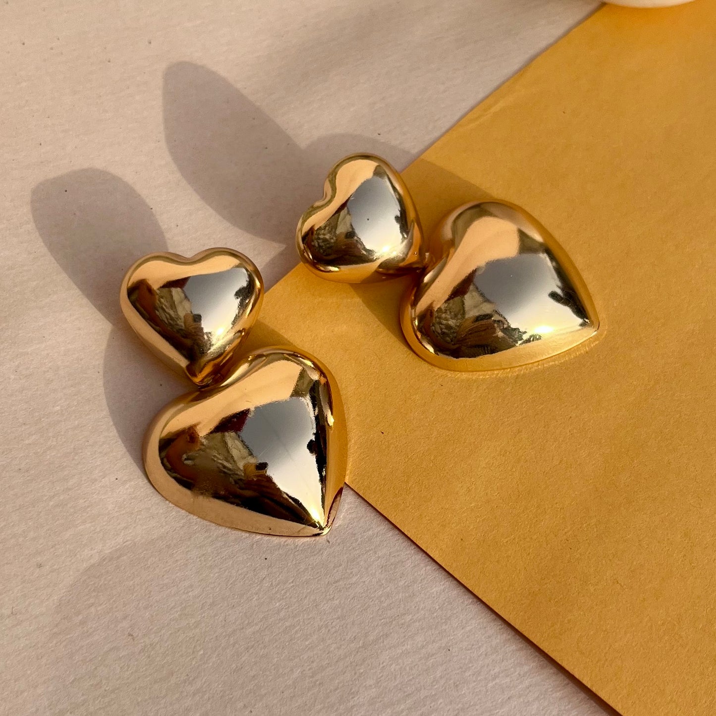 Heart Of Gold - Statement Studs