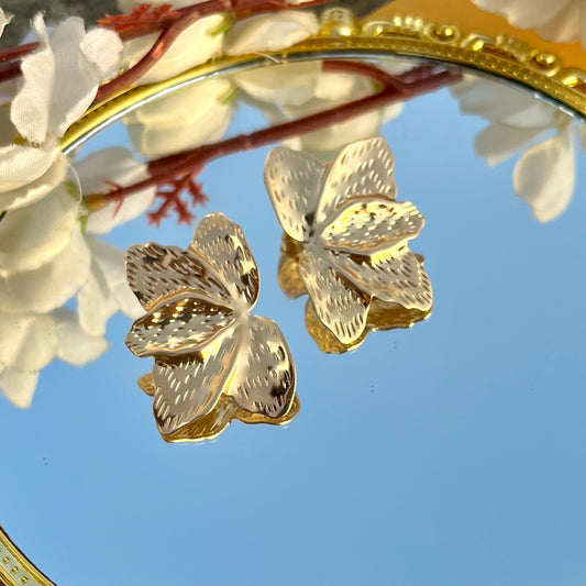 Gold Lotus Earring - Statement