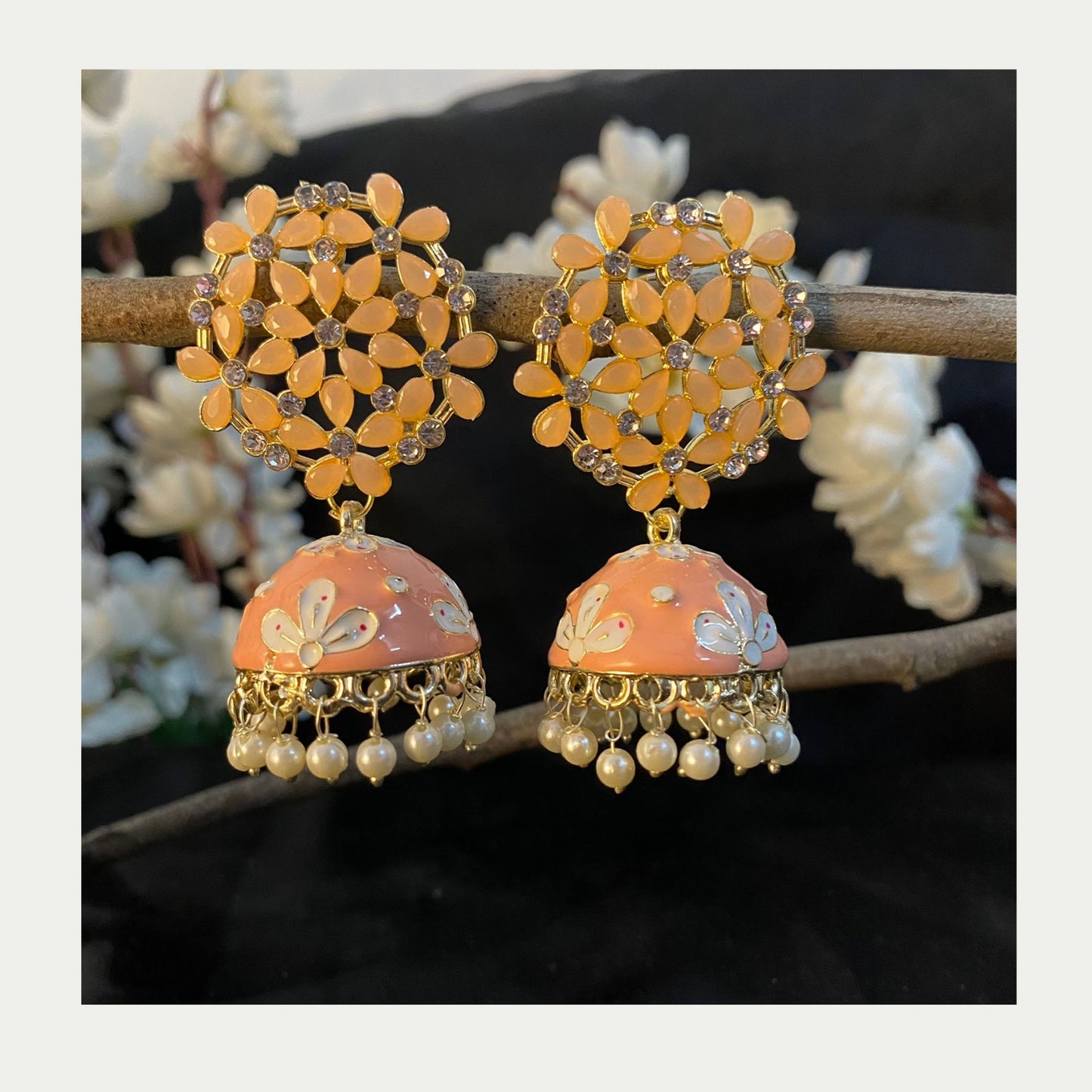 Urvi Stone Meenakari (Peach)