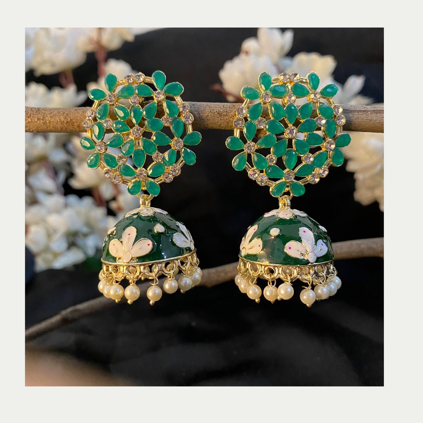 Urvi Stone Meenakari (Dark Green)