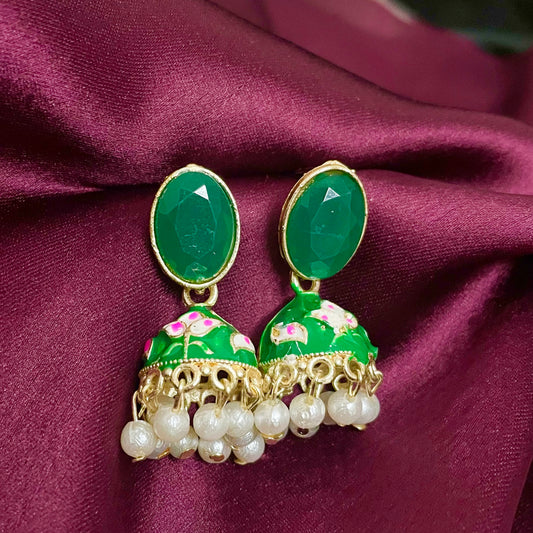 Esha Green Meenakari Jhumki