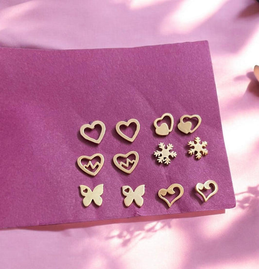 6 pair minimal studs - SubhagAlankar