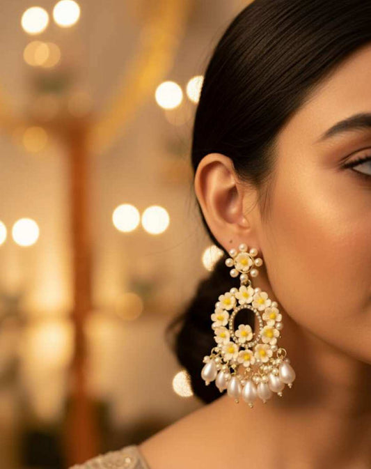 Pushpika Yellow Chandbali