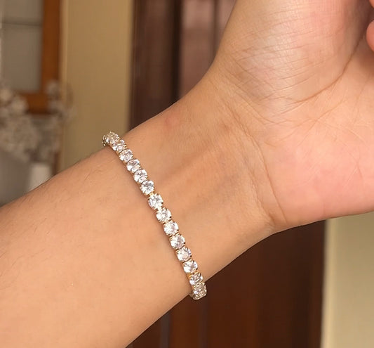 Diamond Tennis Gold Thin Wrist/ Baby Size bracelet