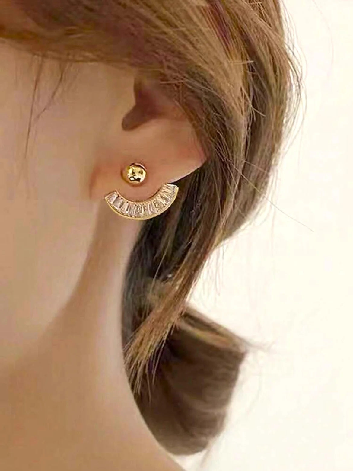 Era's Gold Plated C-Shape Stud Earring