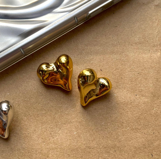 Agnes Mini Gold Heart Earring - SubhagAlankar