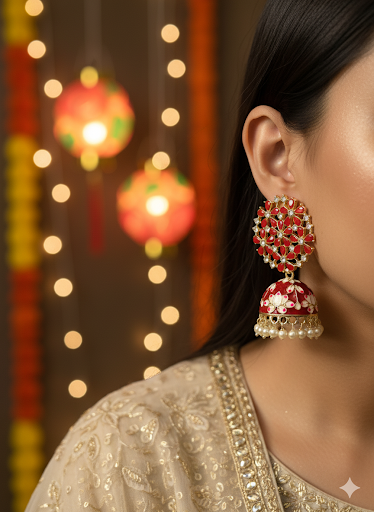 Urvi Stone Meenakari (Red)