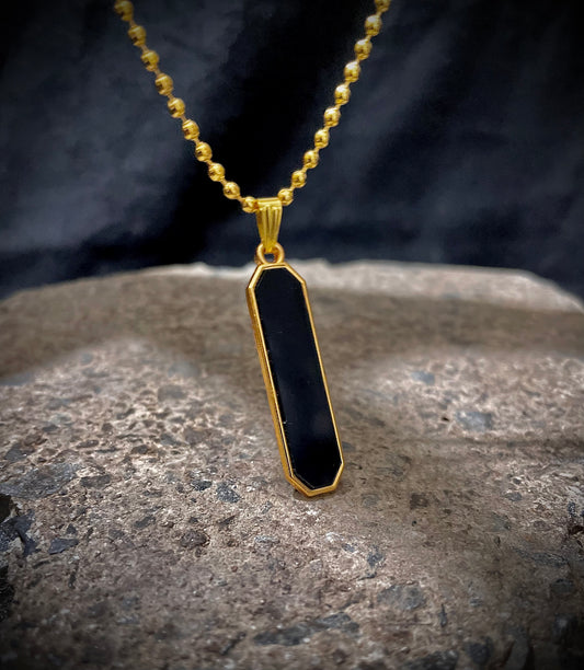 Solar Flare Black-Gold Plated Men Chain