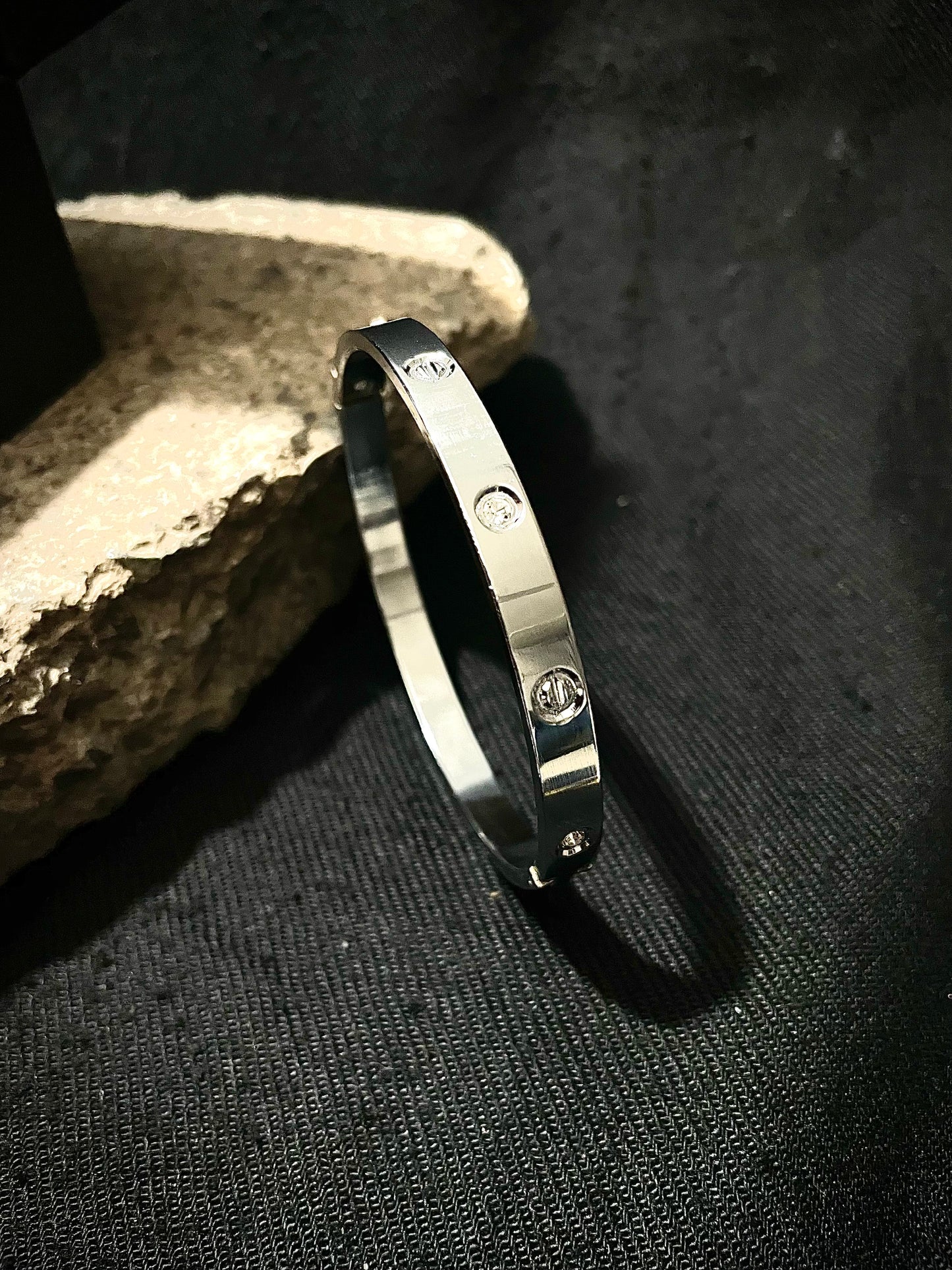 Silver Plated Love Band Men Bracelet