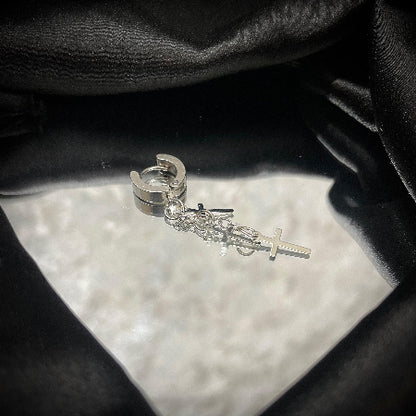 3 Cross Stainless Steel Earring for Men (one ear) - SubhagAlankar