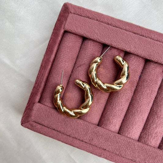 Ivy Gold Tone Twisted Hoops