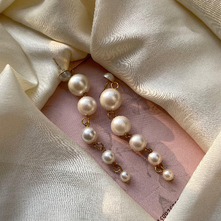 Long Pearl Earrings - SubhagAlankar
