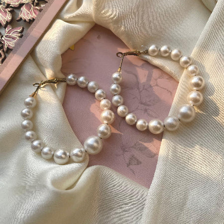 Mystical Big Pearl Hoops - SubhagAlankar