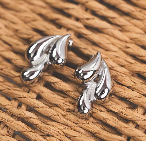 Silver Triple Layer TearDrop Earring