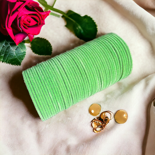 Pista Green Velvet Bangles