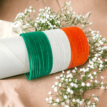 Tricolor Velvet Bangles - SubhagAlankar