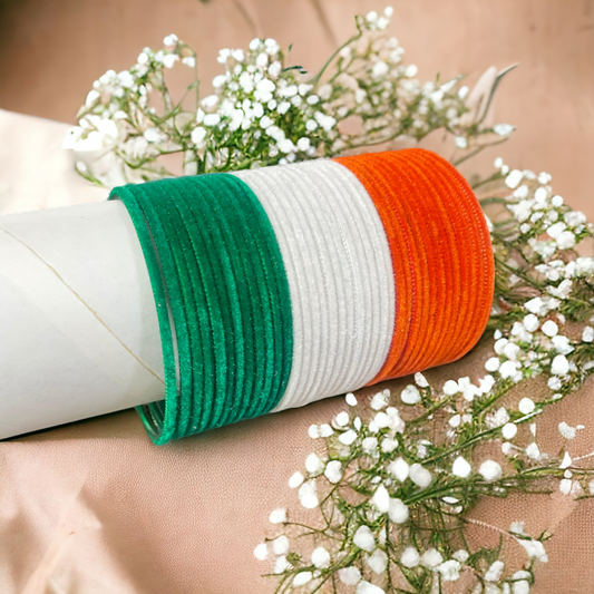 Tricolor Velvet Bangles