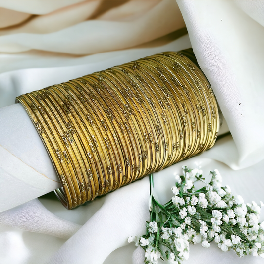 Golden Sparkle Metal Bangles