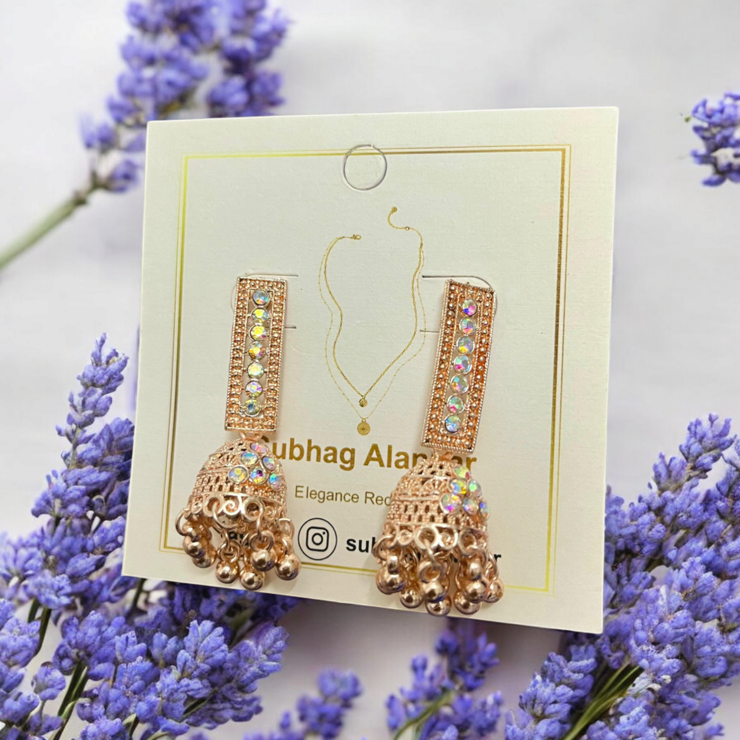 Subhag Alankar Rose Gold Plated Jhumka