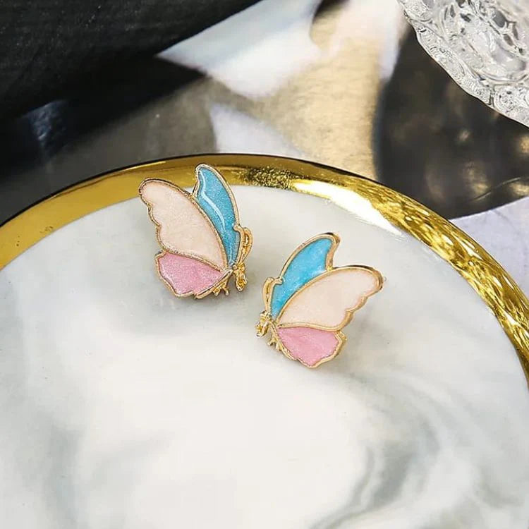 Multicolor Butterfly Stud Earring