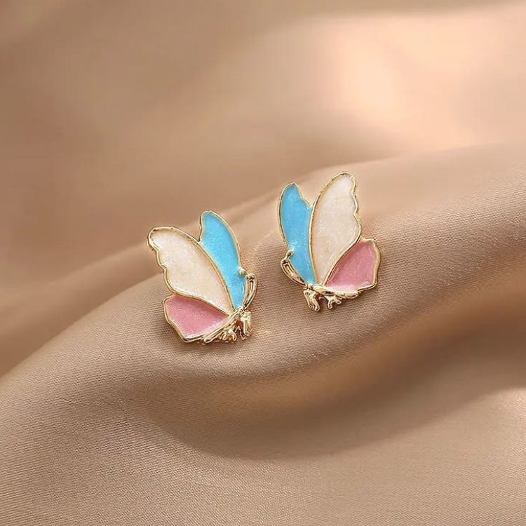 Multicolor Butterfly Stud Earring