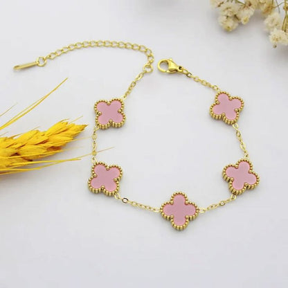 Pink Clover Bracelet