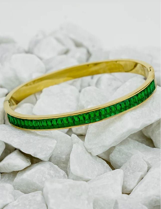 Green Prism Bracelet - 18k Gold plated