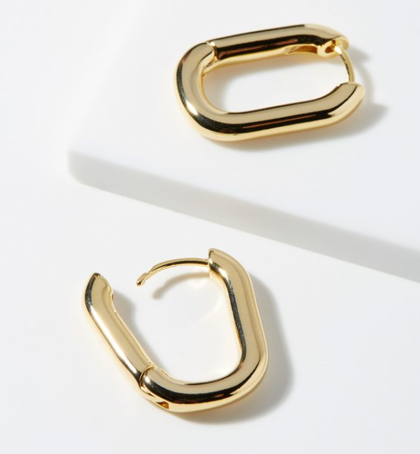 Everyday Gold Rectangle hoop earring