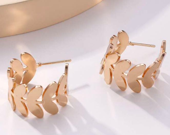 Leaf Hoop Earrings