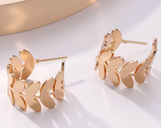 Leaf Hoop Earrings