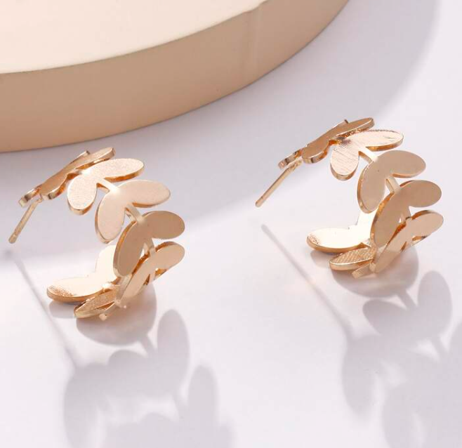 Leaf Hoop Earrings