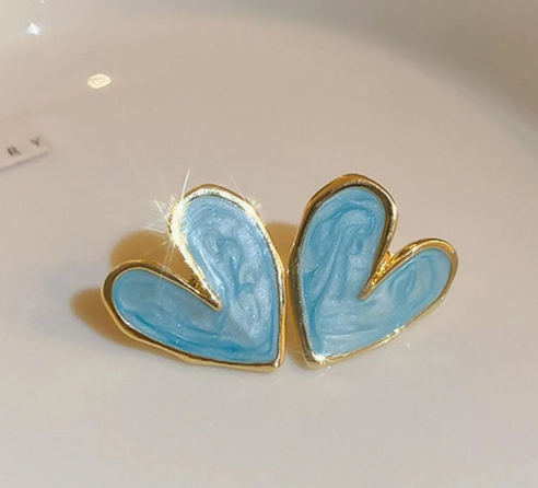 Larissa Love Heart Stud- Blue