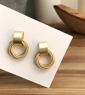 Gold Cluster Stud Earrings