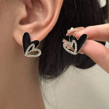 Sweet Double Heart - Black - SubhagAlankar
