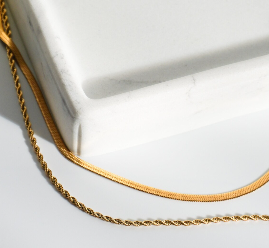 Stack it Up- 14k Gold Plated Double Layer Necklace