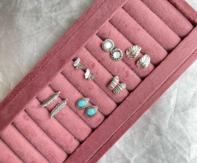 Mini Oxidised Silver Studs (Pack of 6)