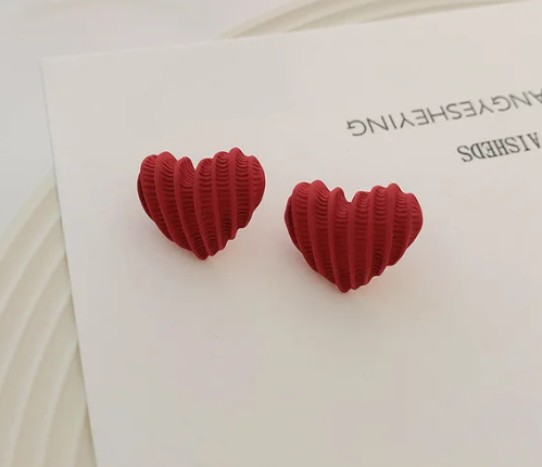 Love Red Heart Stud