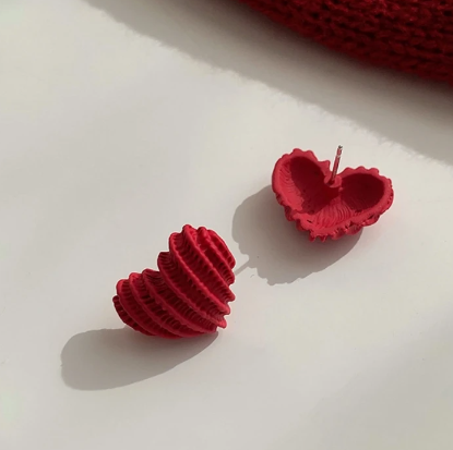 Love Red Heart Stud