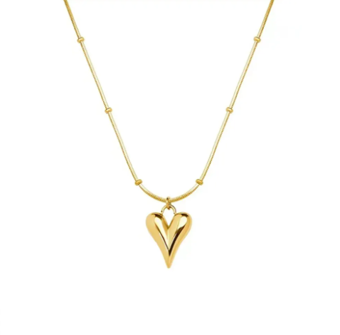 Bella's Heart Necklace - 18K Gold Plated