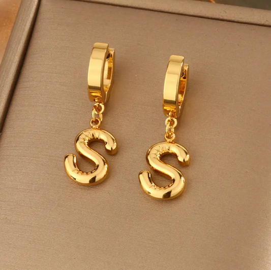 Initial Earrings - 18K Gold Plated