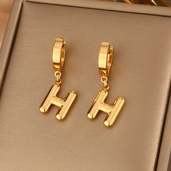 Initial Earrings - 18K Gold Plated