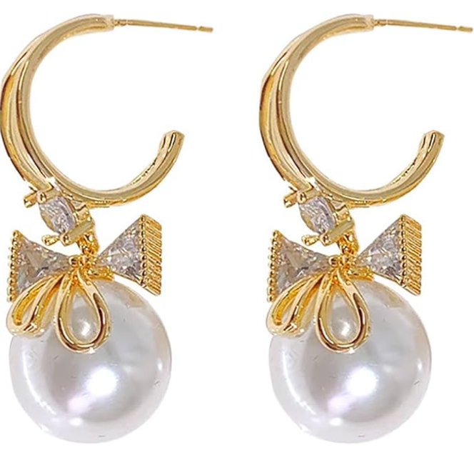 Luxe Bow Pearl Drops