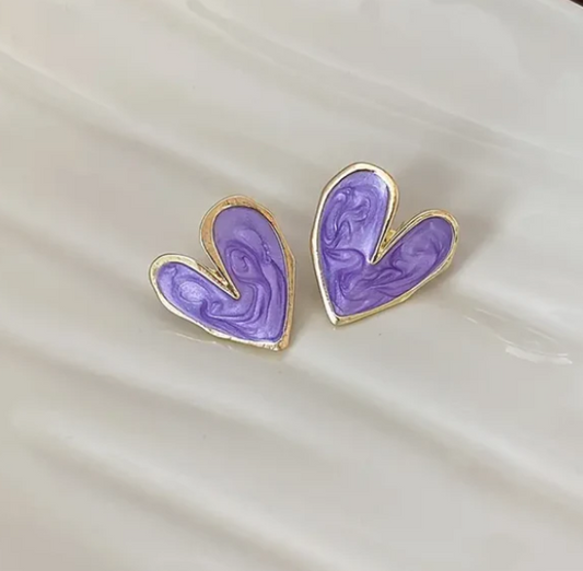 Larissa Purple Heart Stud