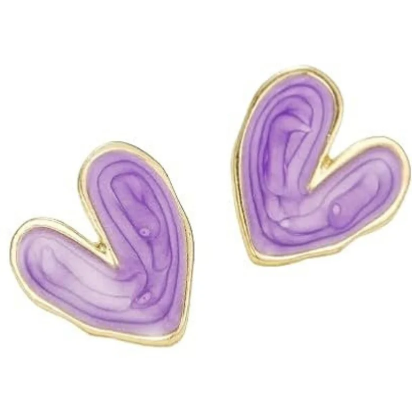 Larissa Purple Heart Stud